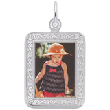 Rembrandt Charms - Vertical Rectangle Scroll Photoart Charm - 8614 Rembrandt Charms Charm Birmingham Jewelry 