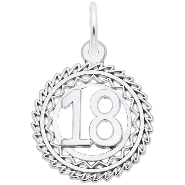 Rembrandt Charms - Victory Number Eighteen Charm - 2895-018 Rembrandt Charms Charm Birmingham Jewelry 