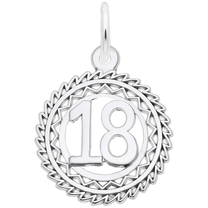 Rembrandt Charms - Victory Number Eighteen Charm - 2895-018 Rembrandt Charms Charm Birmingham Jewelry 