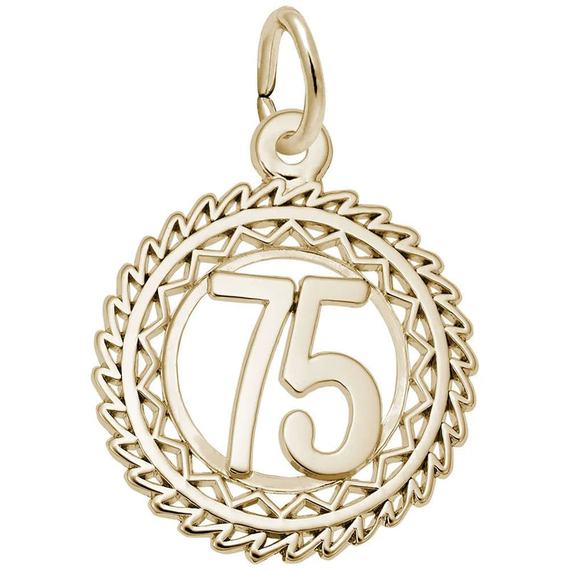 Rembrandt Charms - Victory Number Seventy Five Charm - 2895-075 Rembrandt Charms Charm Birmingham Jewelry 