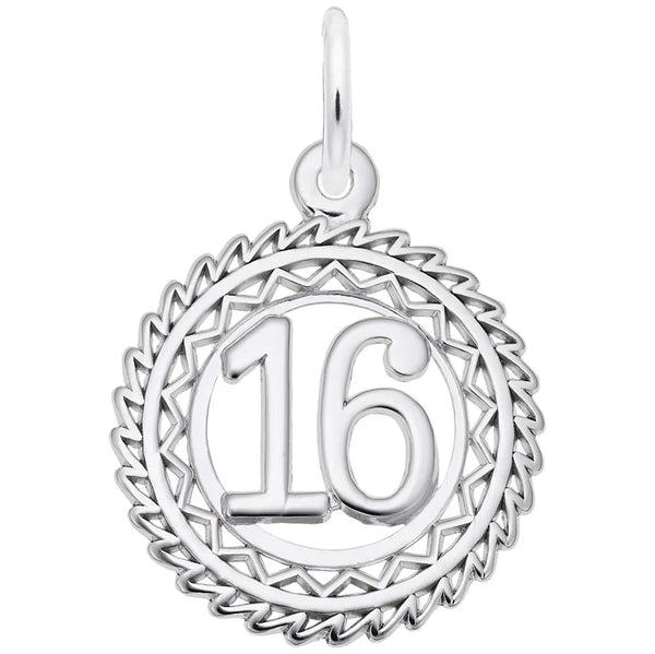 Rembrandt Charms - Victory Number Sixteen Charm - 2895-016 Rembrandt Charms Charm Birmingham Jewelry 