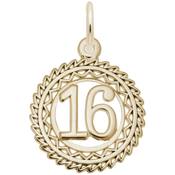 Rembrandt Charms - Victory Number Sixteen Charm - 2895-016 Rembrandt Charms Charm Birmingham Jewelry 