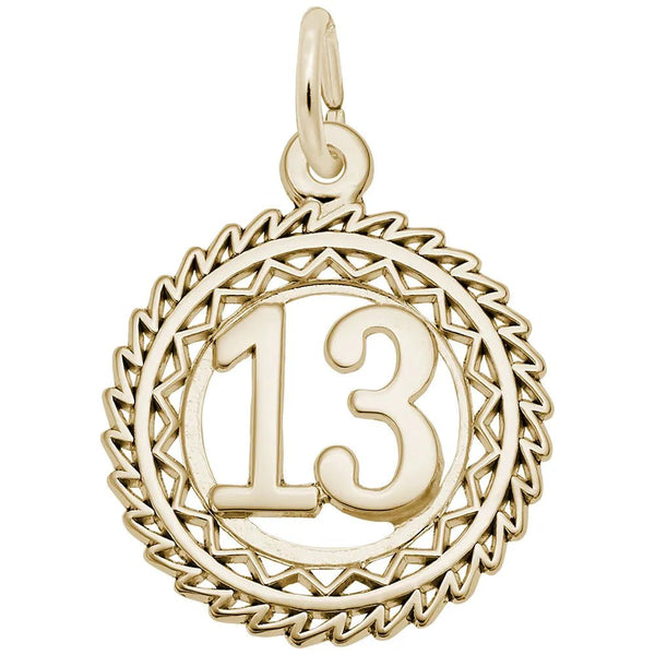 Rembrandt Charms - Victory Number Thirteen Charm - 2895-013 Rembrandt Charms Charm Birmingham Jewelry 