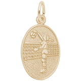 Rembrandt Charms - Volleyball Player Oval Disc Charm - 3355 Rembrandt Charms Charm Birmingham Jewelry 