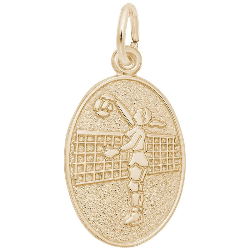 Rembrandt Charms - Volleyball Player Oval Disc Charm - 3355 Rembrandt Charms Charm Birmingham Jewelry 