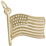Rembrandt Charms - Waving American Flag Charm - 3861 Rembrandt Charms Charm Birmingham Jewelry 