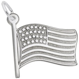Rembrandt Charms - Waving American Flag Charm - 3861 Rembrandt Charms Charm Birmingham Jewelry 