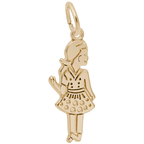 Rembrandt Charms - Waving Girl Charm - 0352 Rembrandt Charms Charm Birmingham Jewelry 