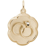 Rembrandt Charms - Wedding Rings Scalloped Disc Charm - 0946 Rembrandt Charms Charm Birmingham Jewelry 