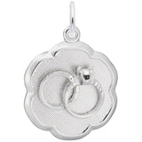 Rembrandt Charms - Wedding Rings Scalloped Disc Charm - 0946 Rembrandt Charms Charm Birmingham Jewelry 