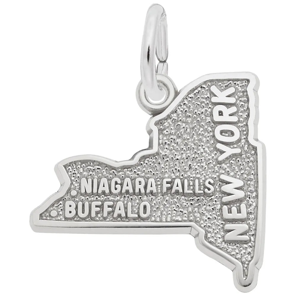 Rembrandt Charms - Western New York Map Charm - 2451 Rembrandt Charms Charm Birmingham Jewelry 