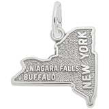 Rembrandt Charms - Rembrandt Charms - Western New York Map Charm - 2451 - Birmingham Jewelry