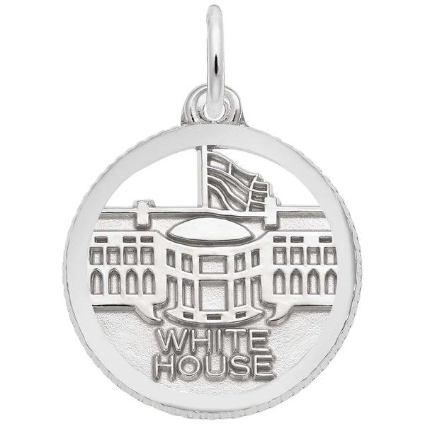 Rembrandt Charms - White House Disc Charm - 6376 Rembrandt Charms Charm Birmingham Jewelry 