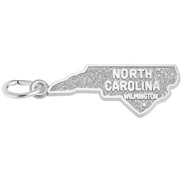 Rembrandt Charms - Rembrandt Charms - Wilmington North Carolina Map Charm - 3523 - Birmingham Jewelry