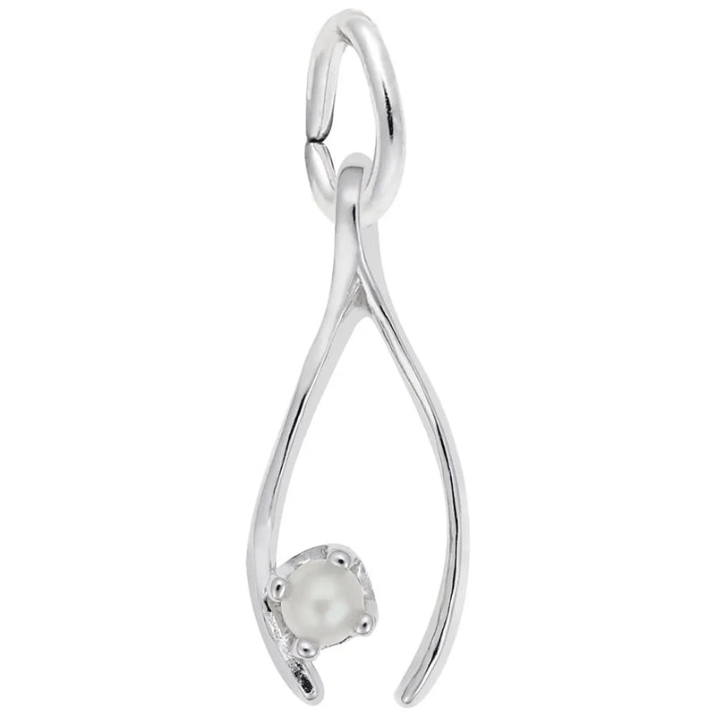 Rembrandt Charms - Wishbone with Pearl Charm - 677 Rembrandt Charms Charm Birmingham Jewelry 