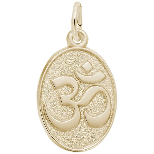 Rembrandt Charms - Yoga Symbol Oval Disc Charm - 2693 Rembrandt Charms Charm Birmingham Jewelry 