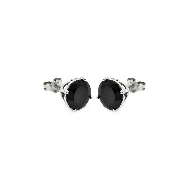 Black CZ Stud Earrings 5mm Silver Jewelry Silver Earrings Birmingham Jewelry 